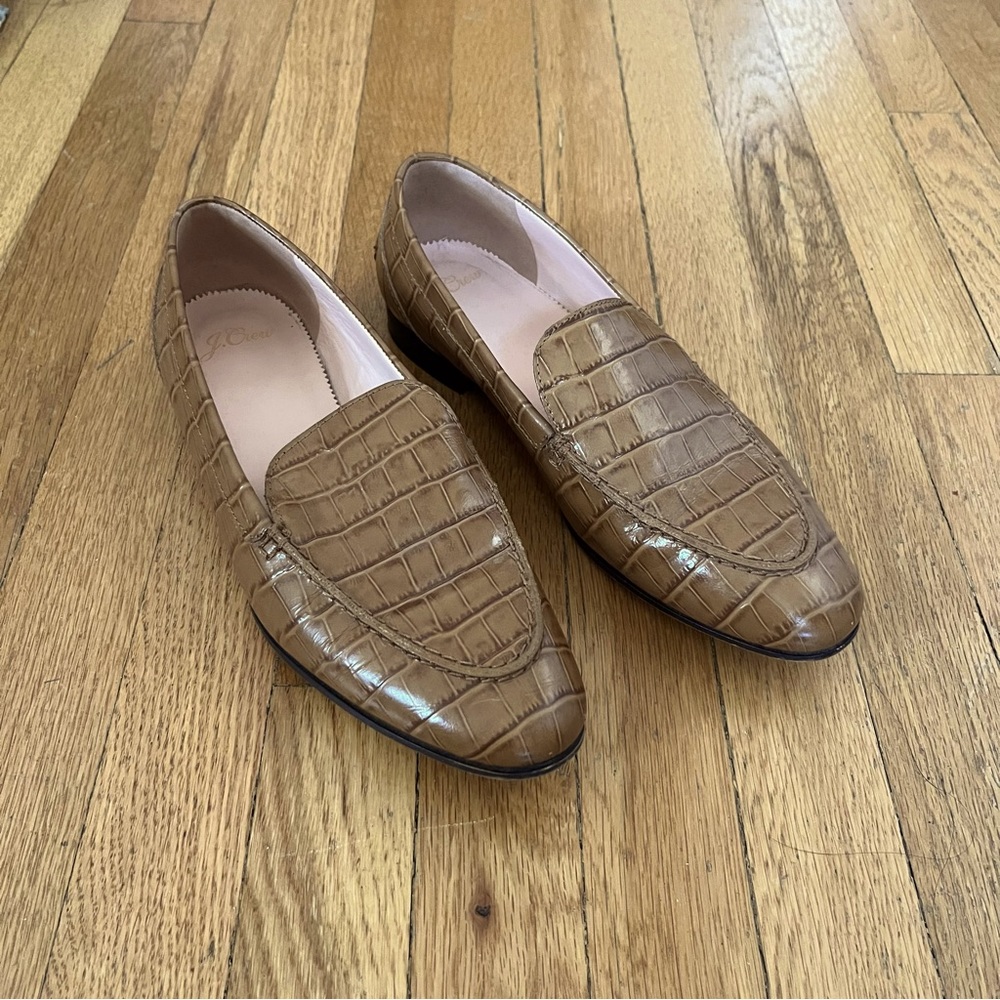 J.Crew Embossed Leather Loafers